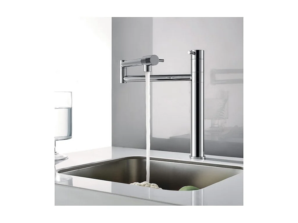 PAINI Mitigeur cuisine Cox Rodeo articulé Bec haut chrome douchette extractible
