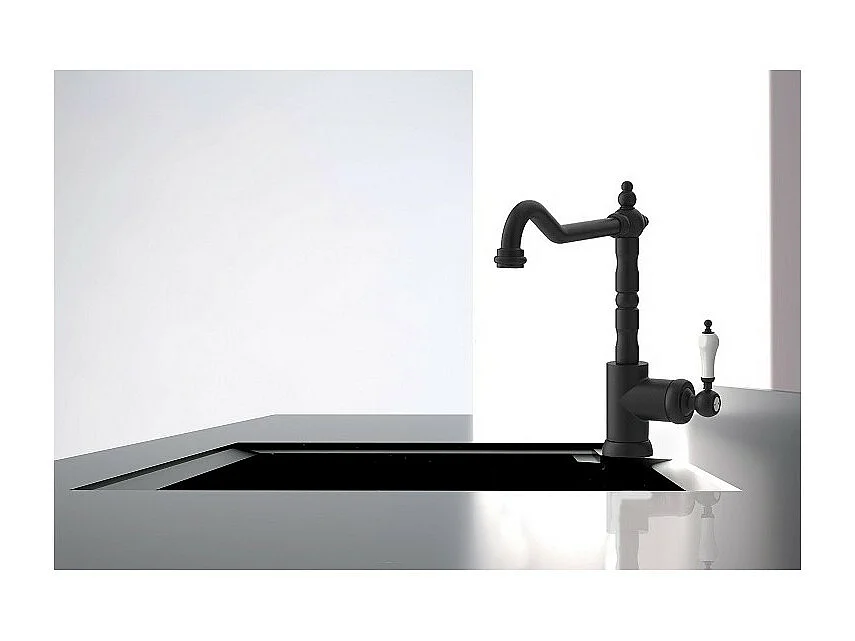 PAINI Mitigeur cuisine Duomo Bec haut noir mat brosse