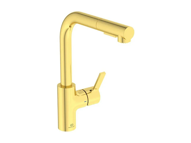 Robinet de cuisine IDEAL STANDARD Gusto douchette extractible or + Microfibre