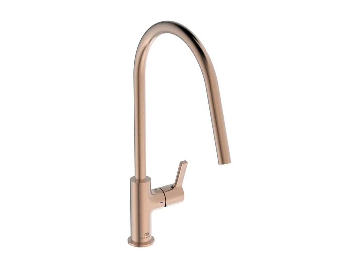 Robinet de cuisine IDEAL STANDARD Gusto rond Rose + Microfibre