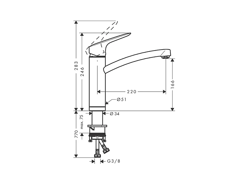 Robinet de cuisine rabattable HANSGROHE Logis M31 160 chromé