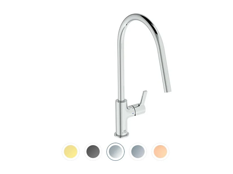 Robinet de cuisine IDEAL STANDARD Gusto rond chrome + Microfibre