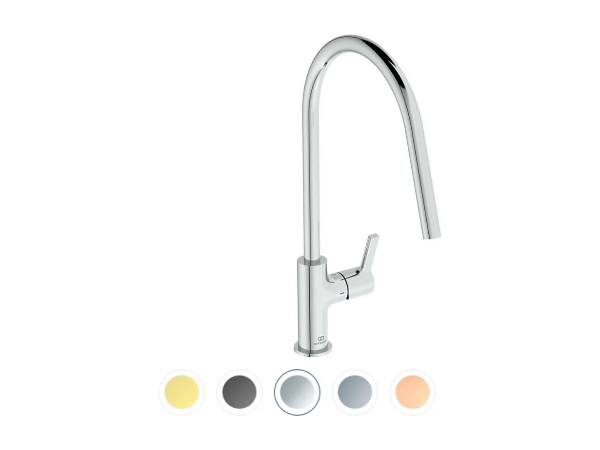Robinet de cuisine IDEAL STANDARD Gusto rond chrome + Microfibre