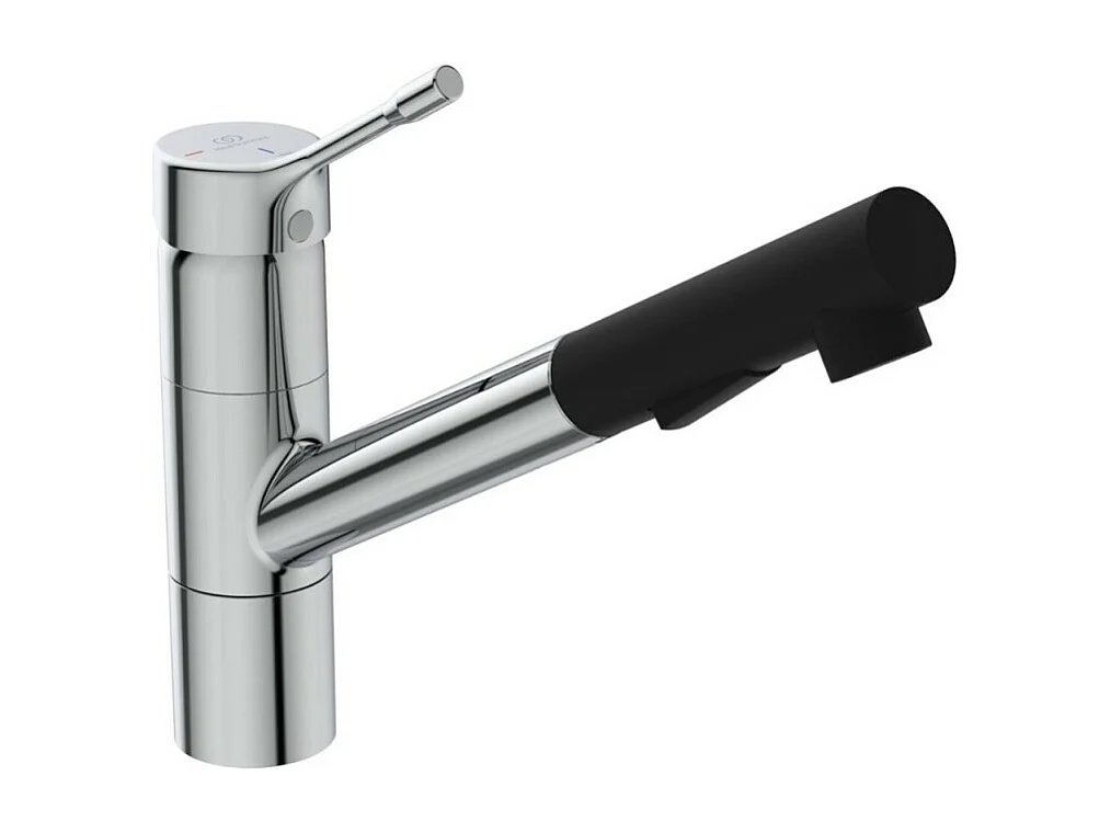 Grifo de cocina con ducha IDEAL STANDARD Ceralook cromo y negro