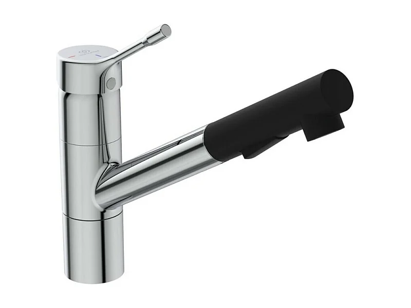 Grifo de cocina con ducha IDEAL STANDARD Ceralook cromo y negro