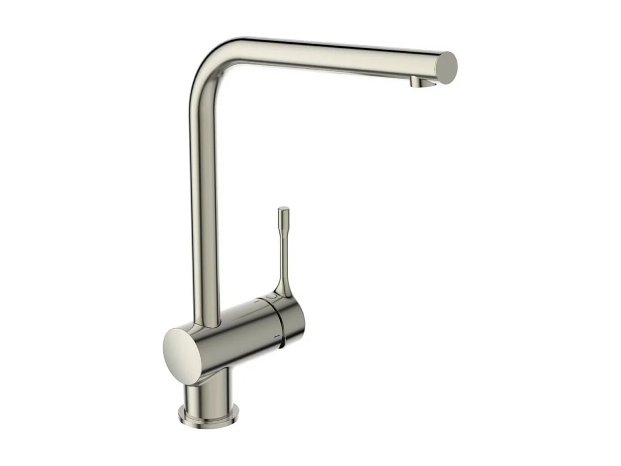 Robinet de cuisine IDEAL STANDARD Ceralook bec L gris orage + microfibre