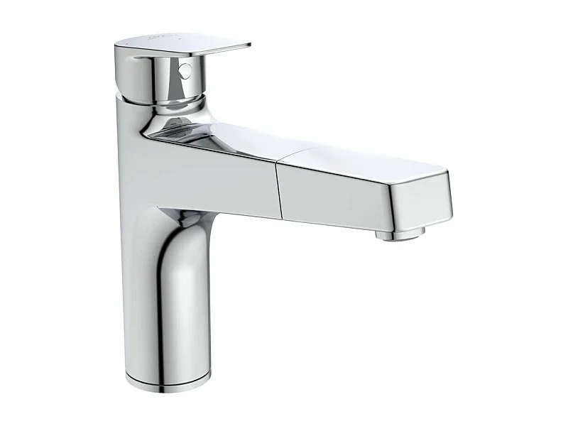 Robinet de cuisine IDEAL STANDARD Blue Start bec haut douchette extractible + Microfibre