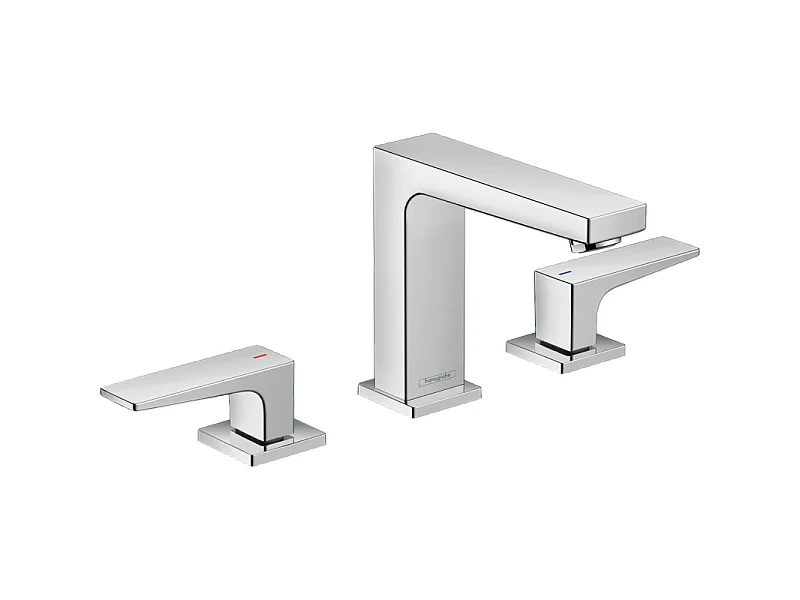 HANSGROHE Mélangeur lavabo Metropol 110, 3 trous poignées manettes, bonde Push-Open chromé