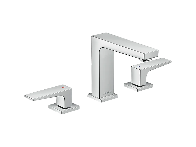 HANSGROHE Mélangeur lavabo Metropol 110, 3 trous poignées manettes, bonde Push-Open chromé