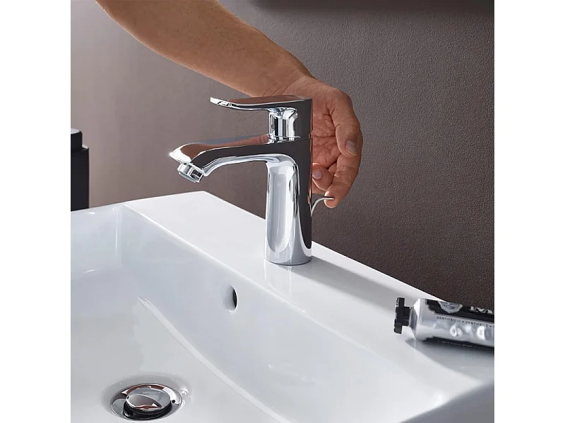 Mitigeur lavabo HANSGROHE Metris 110 CoolStart avec tirette et vidage chromé