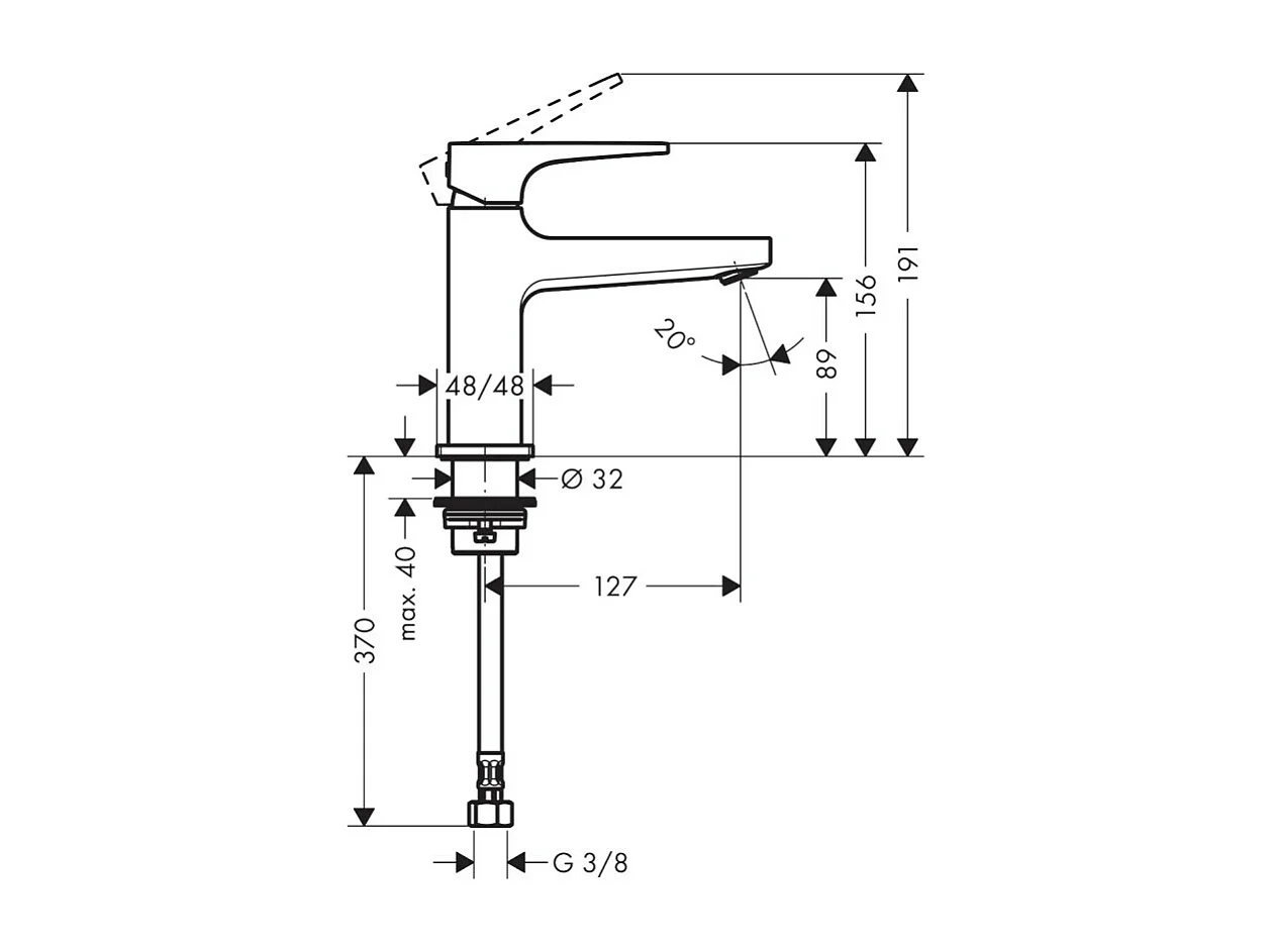 HANSGROHE Metropol 100 grifo lavamanos agua fría sin extraíble ni desagüe cromo