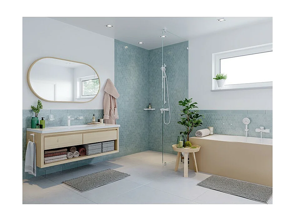 HANSGROHE Metropol 110 Mezclador de lavabo con manecilla, desagüe Push-Open blanco mate