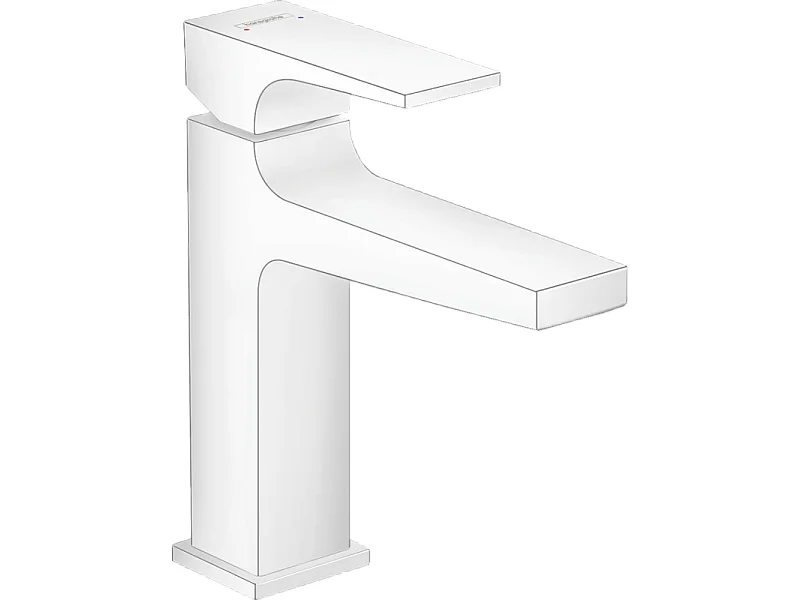 HANSGROHE Metropol 110 Mezclador de lavabo con manecilla, desagüe Push-Open blanco mate