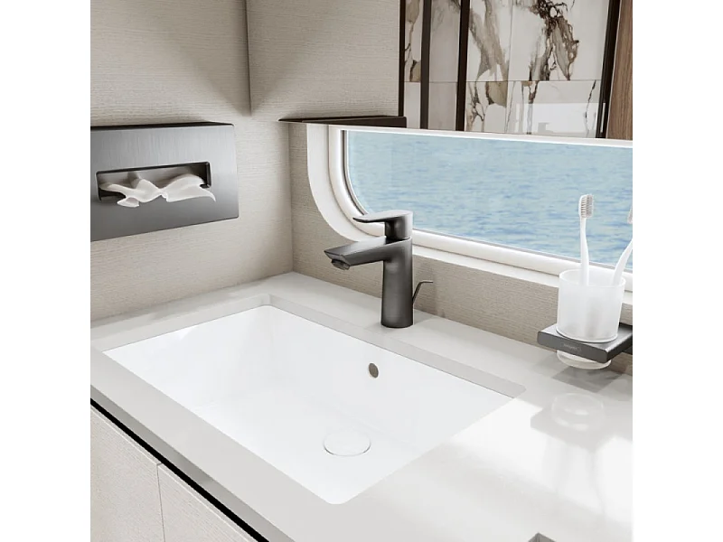 Mitigeur lavabo HANSGROHE Talis 110 CH3 Coolstart noir chromé brossé