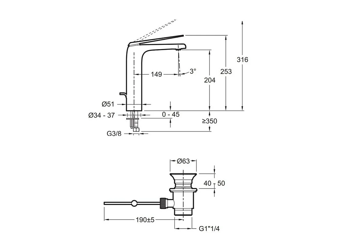 Mitigeur lavabo haut JACOB DELAFON Avid + nettoyant