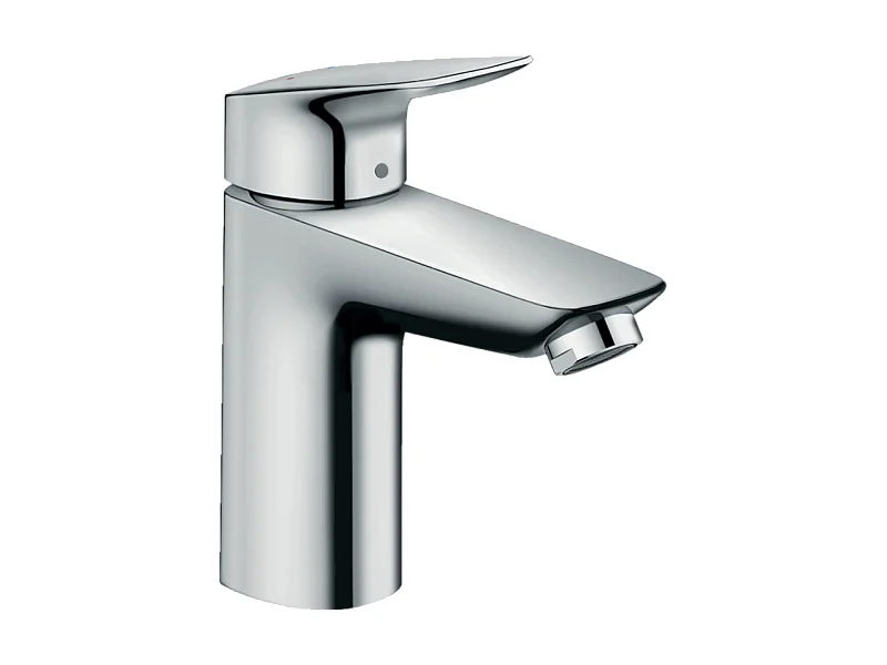 HANSGROHE Mezclador de lavabo Logis 100 con desagüe extraíble y desagüe de metal cromado