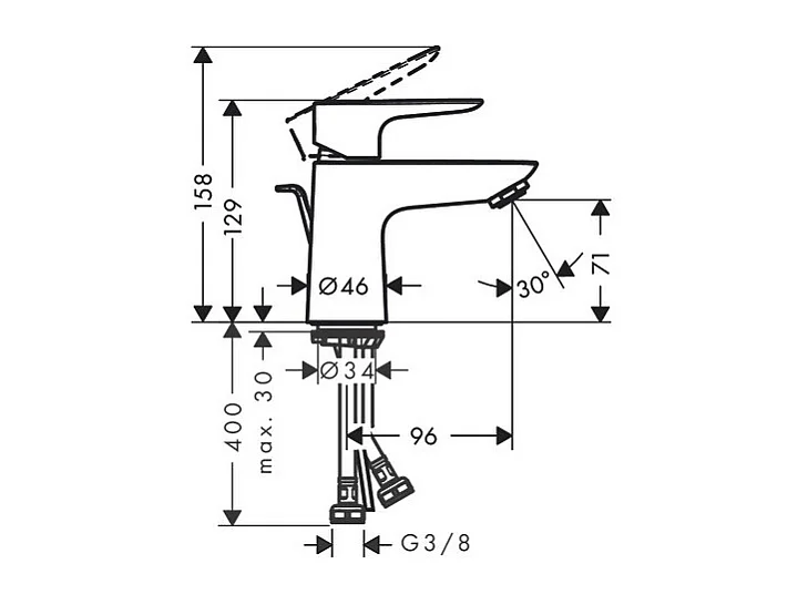 Mitigeur lavabo HANSGROHE Talis E 80 Chromé