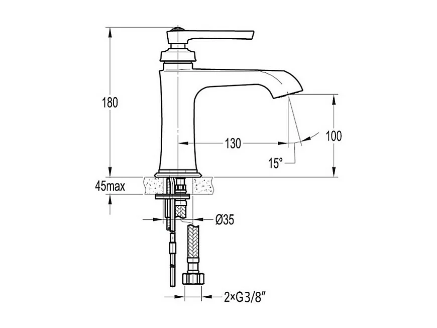 PAINI Mitigeur lavabo retro Lady's 100 Auburn