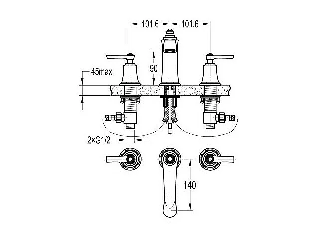 Melangeur retro 3 trous Paini Lady's auburn