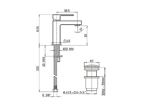 PAINI Mitigeur lavabo Dax Small RS