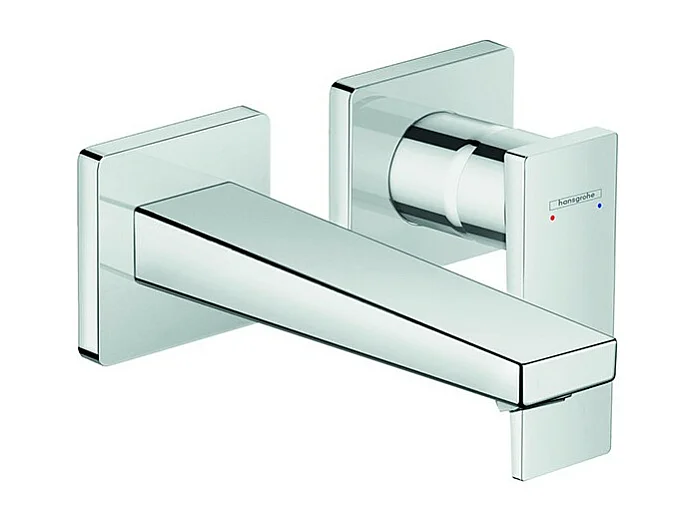 HANSGROHE Mitigeur de lavabo encastré mural, bec 165mm, poignée manette, bonde à écoulement libre chromé