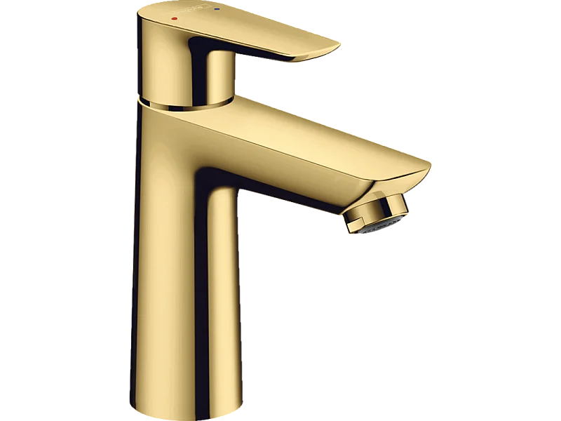 HANSGROHE Mezclador de lavabo Talis E 110, sin desagüe automático ni extraíble, aspecto dorado pulido