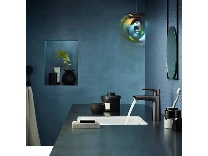 HANSGROHE Mitigeur lavabo Talis E 110, sans tirette ni vidage noir chromé brossé