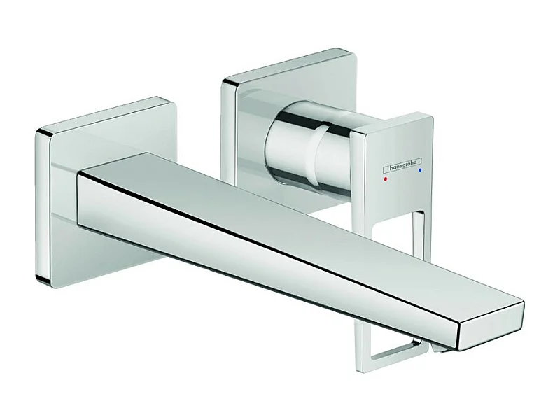 HANSGROHE Mezclador empotrado de pared para lavabo, caño 225 mm, maneta con estribo, desagüe libre cromado