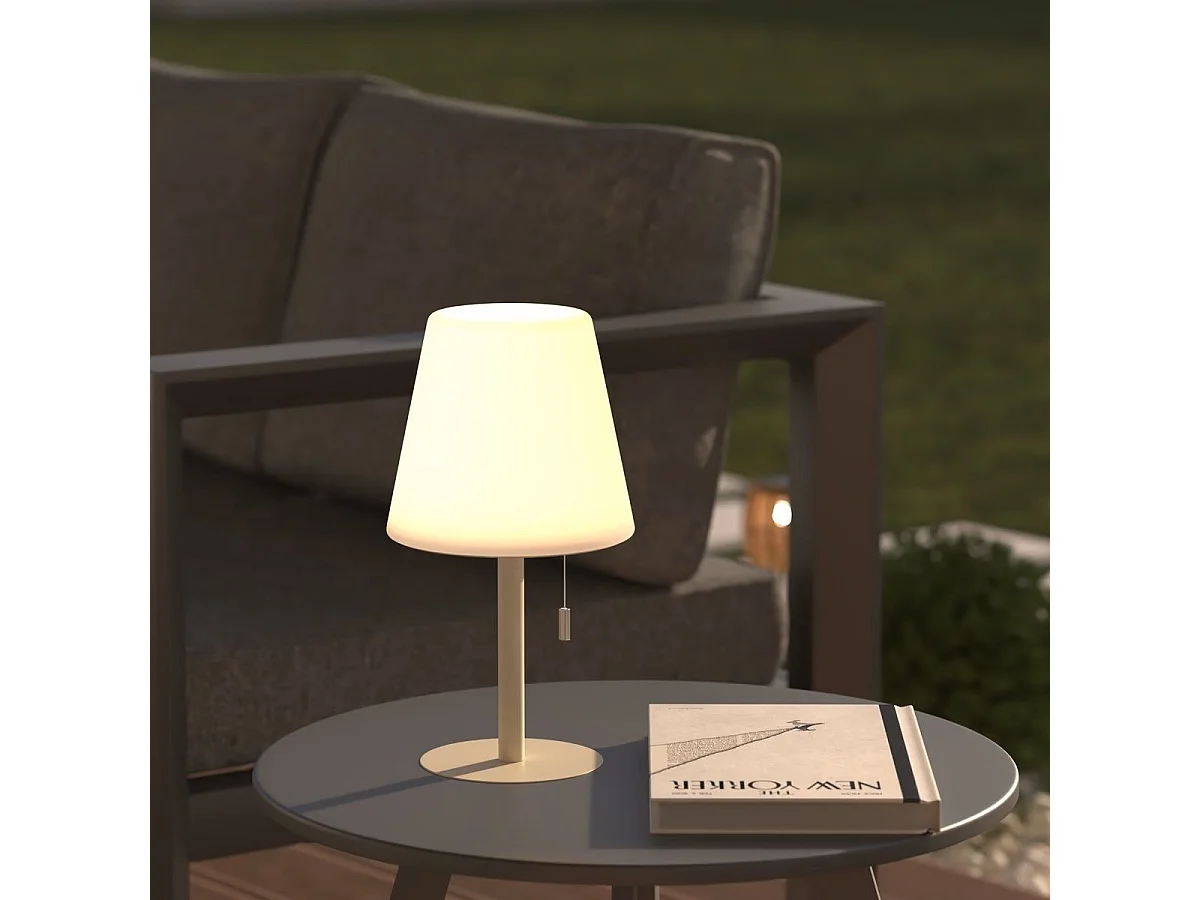 Lampe à Poser d'Extérieur "Zack" 30cm Beige