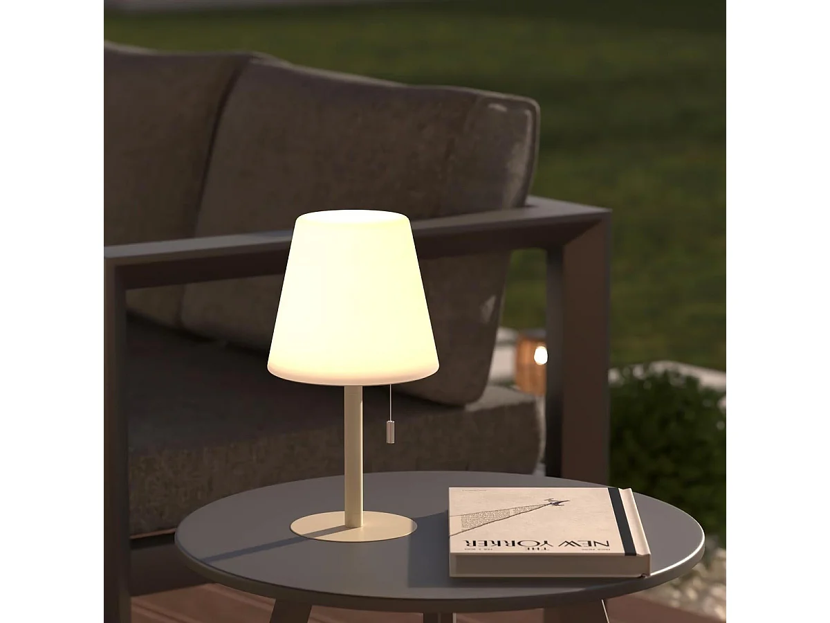 Lampe à Poser d'Extérieur "Zack" 30cm Beige