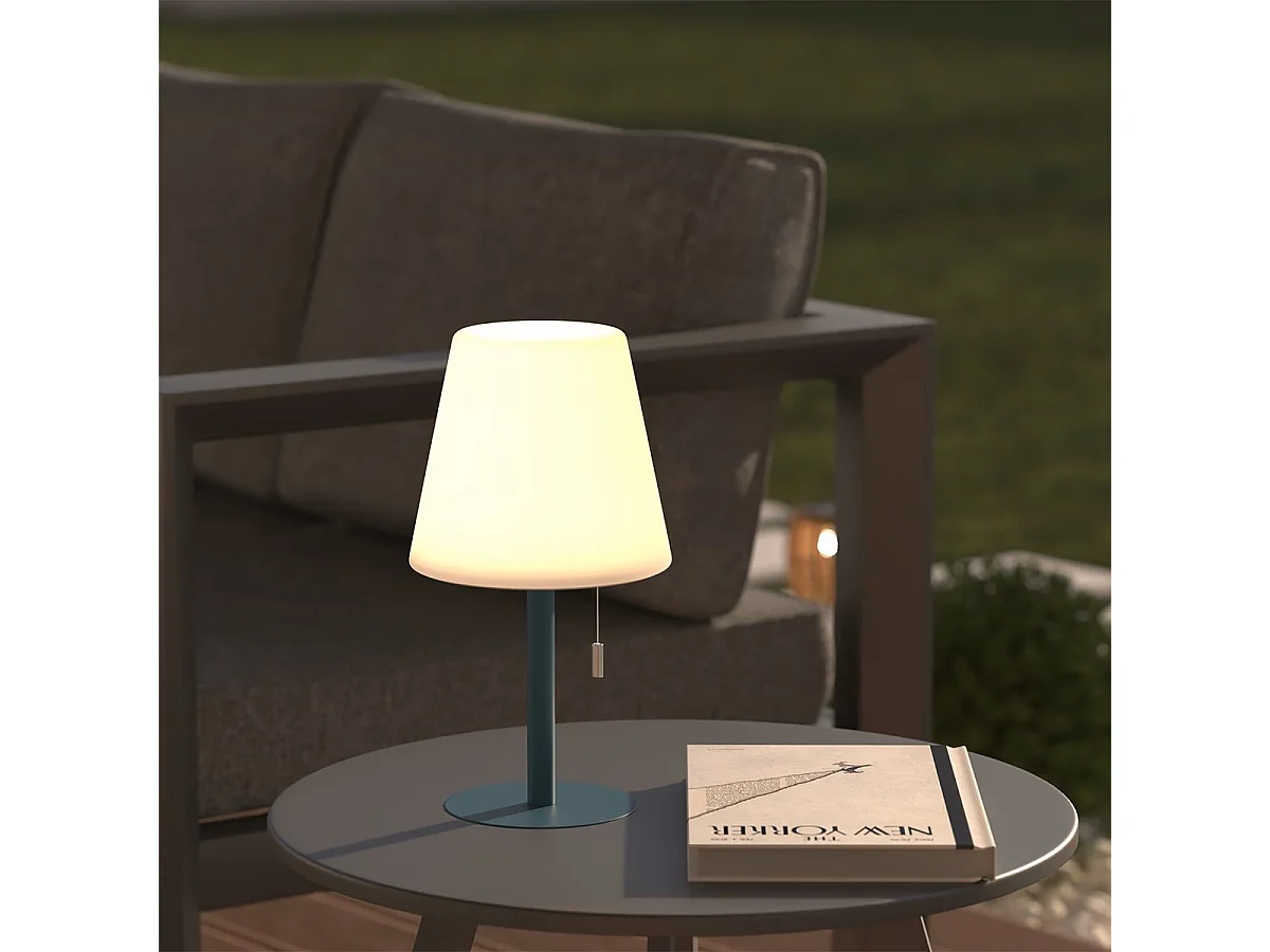 Lampe à Poser d'Extérieur "Zack" 30cm Bleu Canard