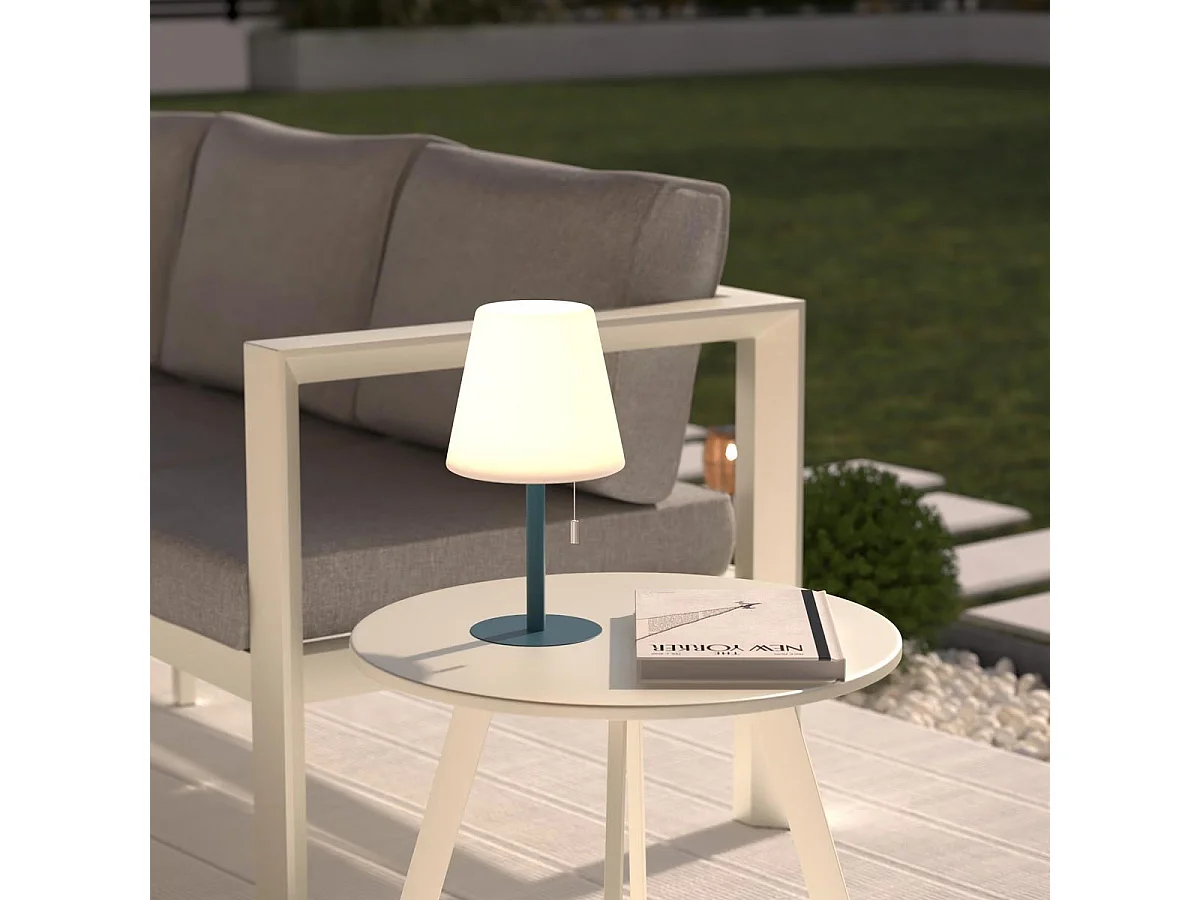 Lampe à Poser d'Extérieur "Zack" 30cm Bleu Canard