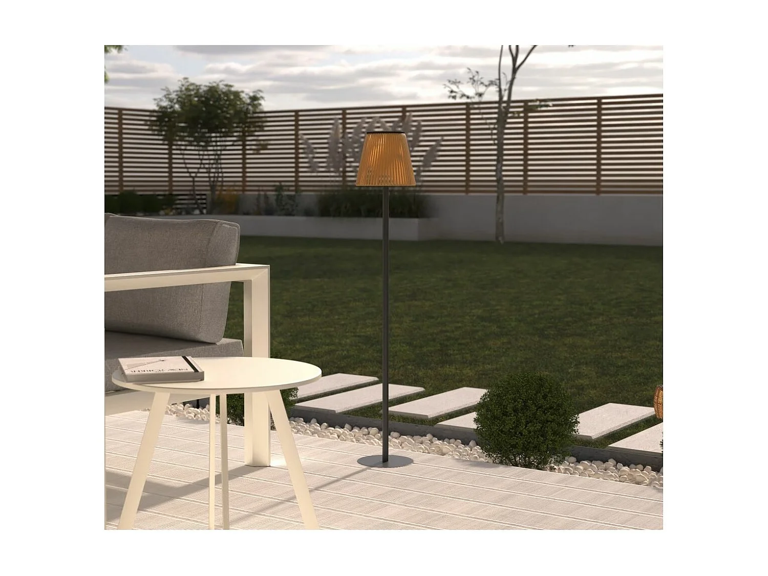 Lampadaire Solaire à LED "Kesy" 108cm Naturel