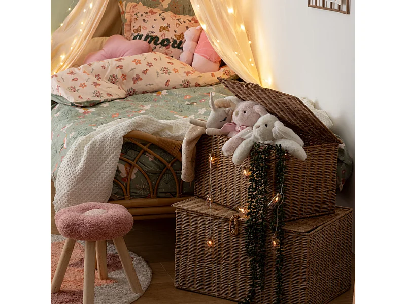 Tabouret Fleur enfant bouclette rose D26 Atmosphera