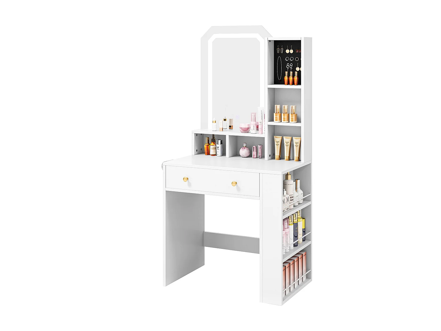 YITAHOME Coiffeuse avec Éclairage LED - 3 Couleurs avec Luminosité Réglable -Table de Maquillage avec Tiroirs - Blanc