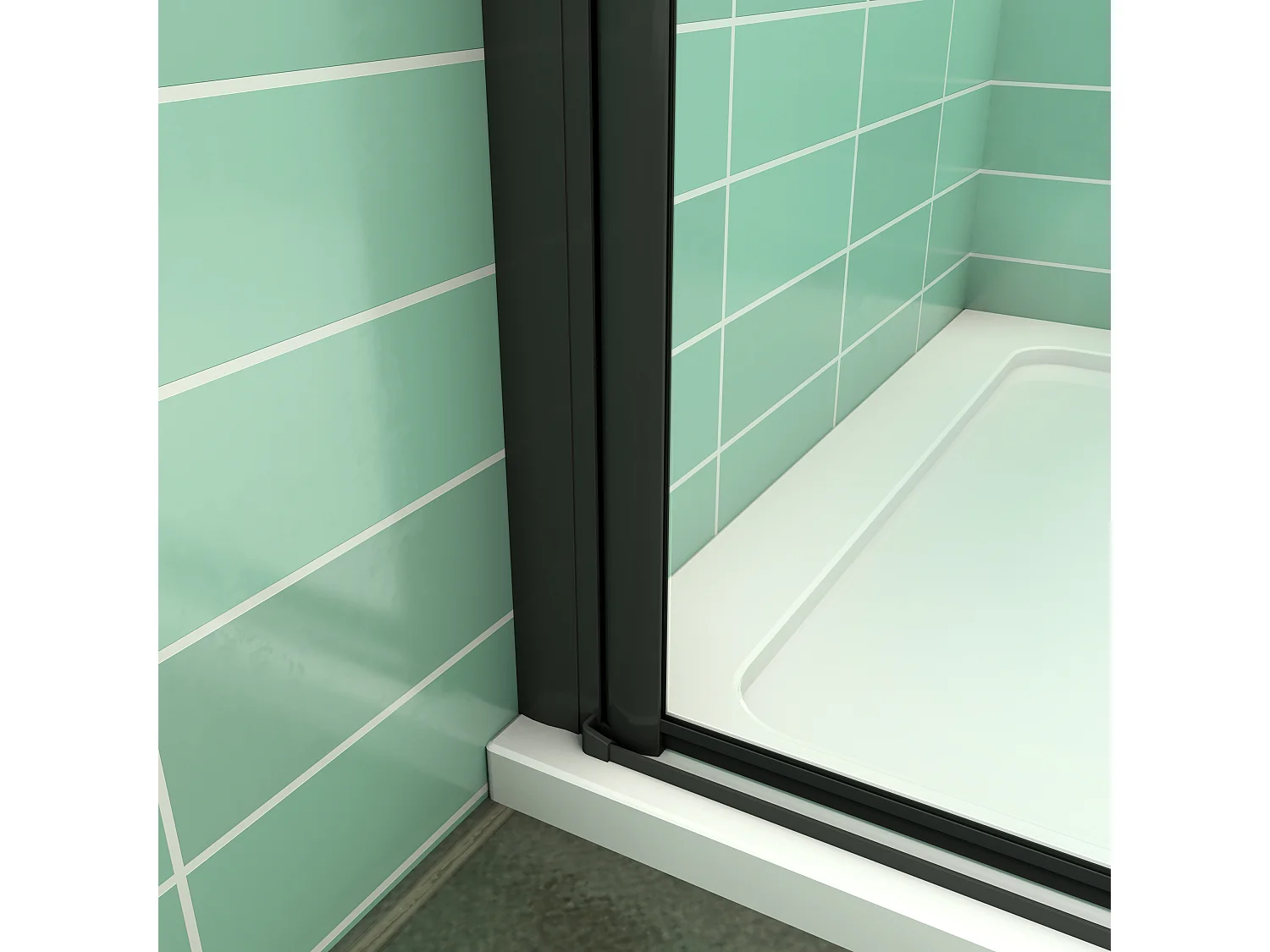AICA Porte de douche pivotante et pliante 100x195cm,6mm verre anticalcaire avec structure en aluminium Noir,design industriel élégant et pratique