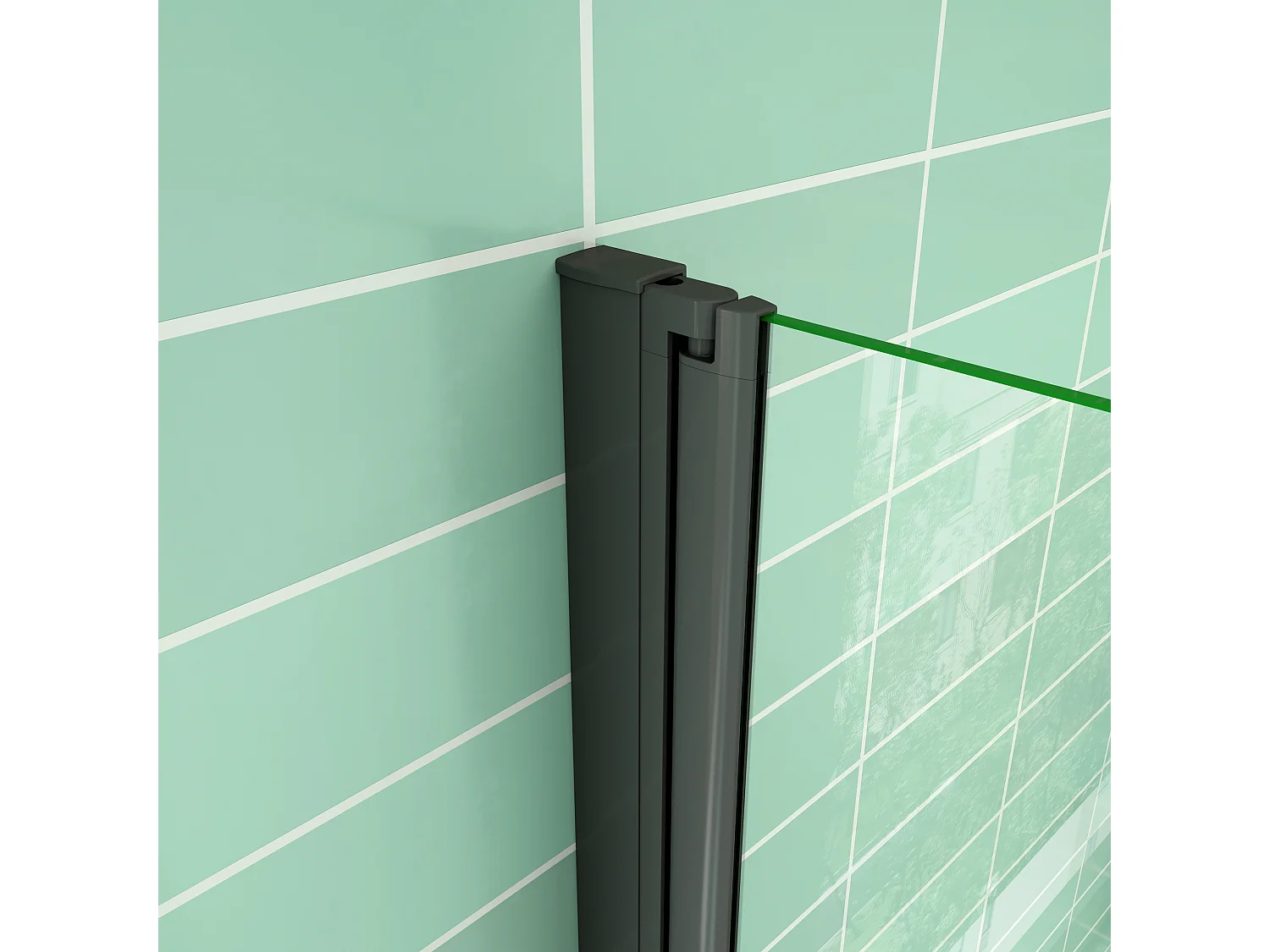 AICA Porte de douche pivotante et pliante 100x195cm,6mm verre anticalcaire avec structure en aluminium Noir,design industriel élégant et pratique