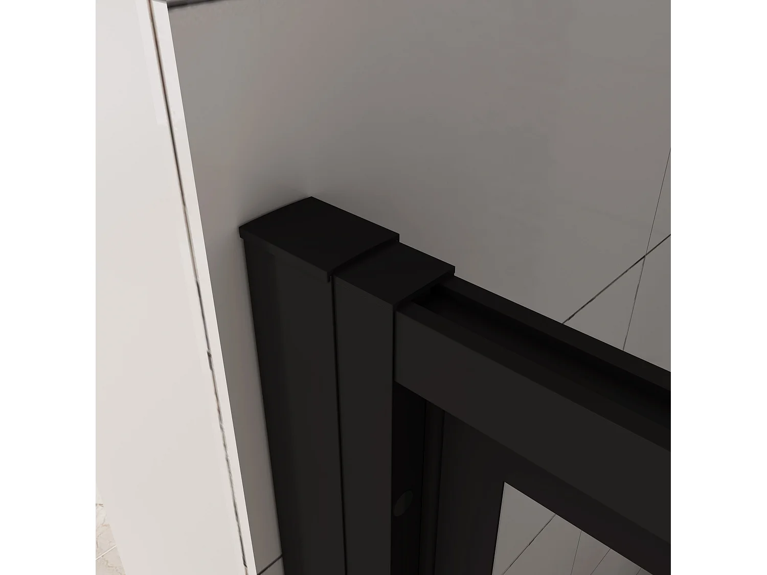 AICA porte de douche Noir 100x200cm,5mm verre securit,Paroi de douche avec porte pivotante,Robustesse et Design Moderne