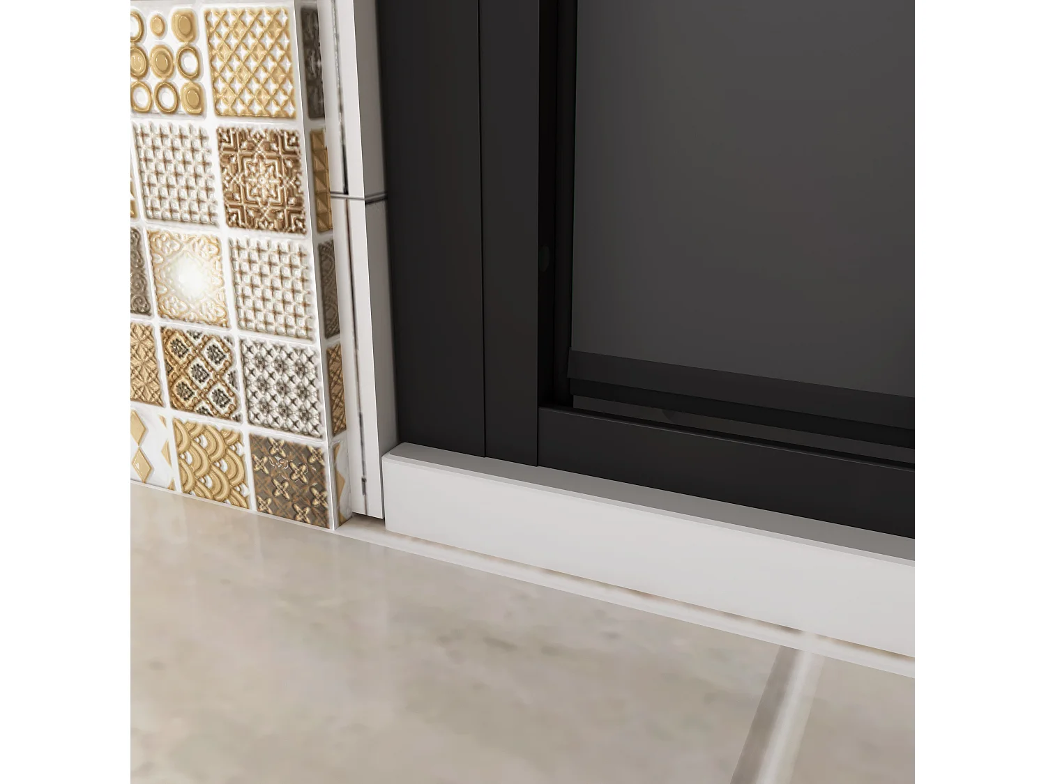 AICA porte de douche Noir 100x200cm,5mm verre securit,Paroi de douche avec porte pivotante,Robustesse et Design Moderne