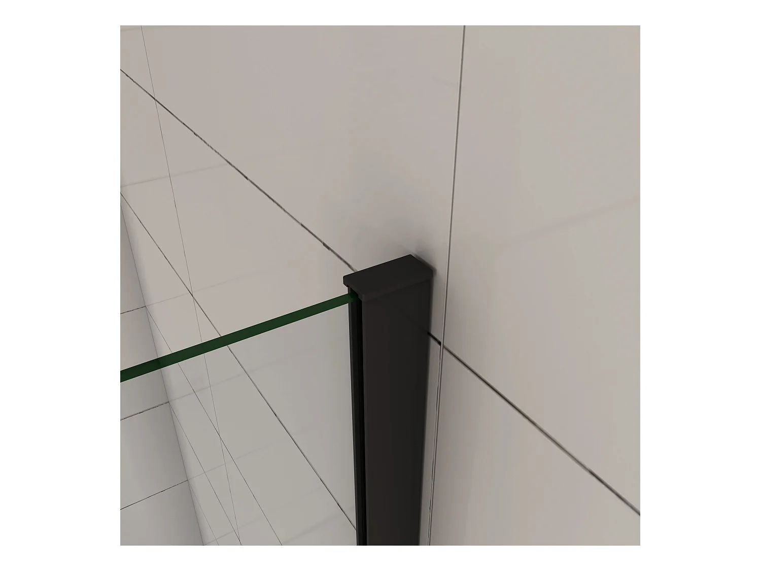 AICA Pare-baignoire fixé 40x130cm,paroi fixée,5mm verre anticalcaire,noir mat style industriel et simplicité