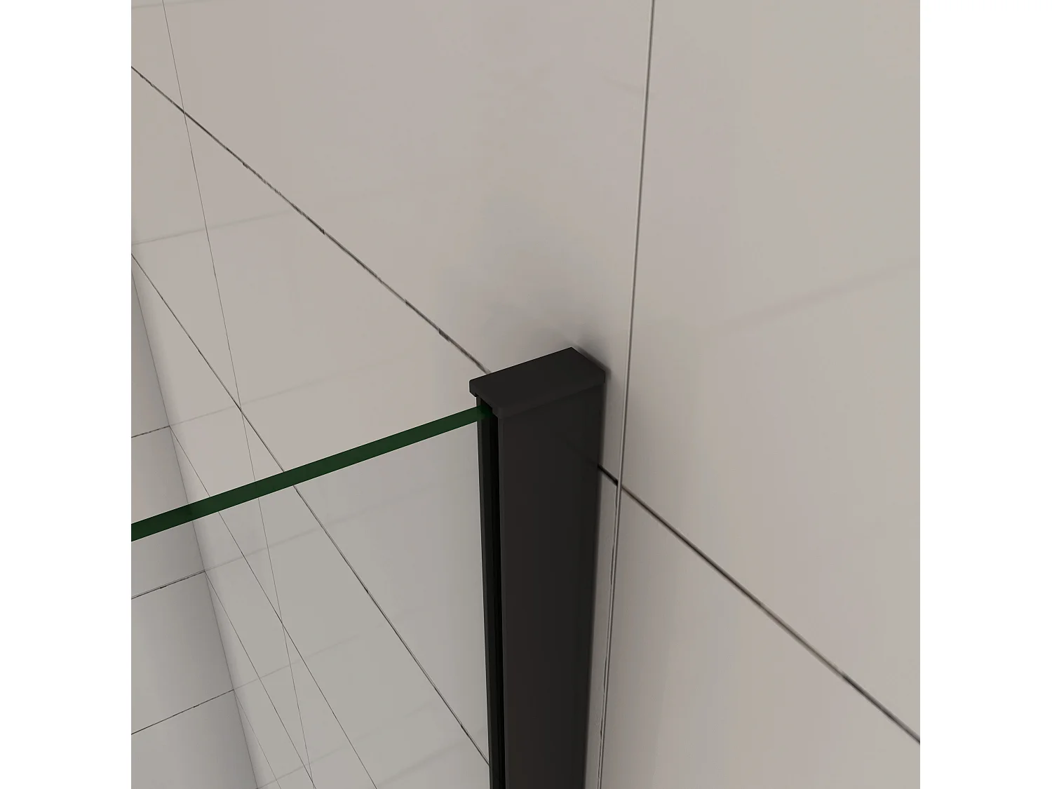 AICA Pare-baignoire fixé 40x130cm,paroi fixée,5mm verre anticalcaire,noir mat style industriel et simplicité