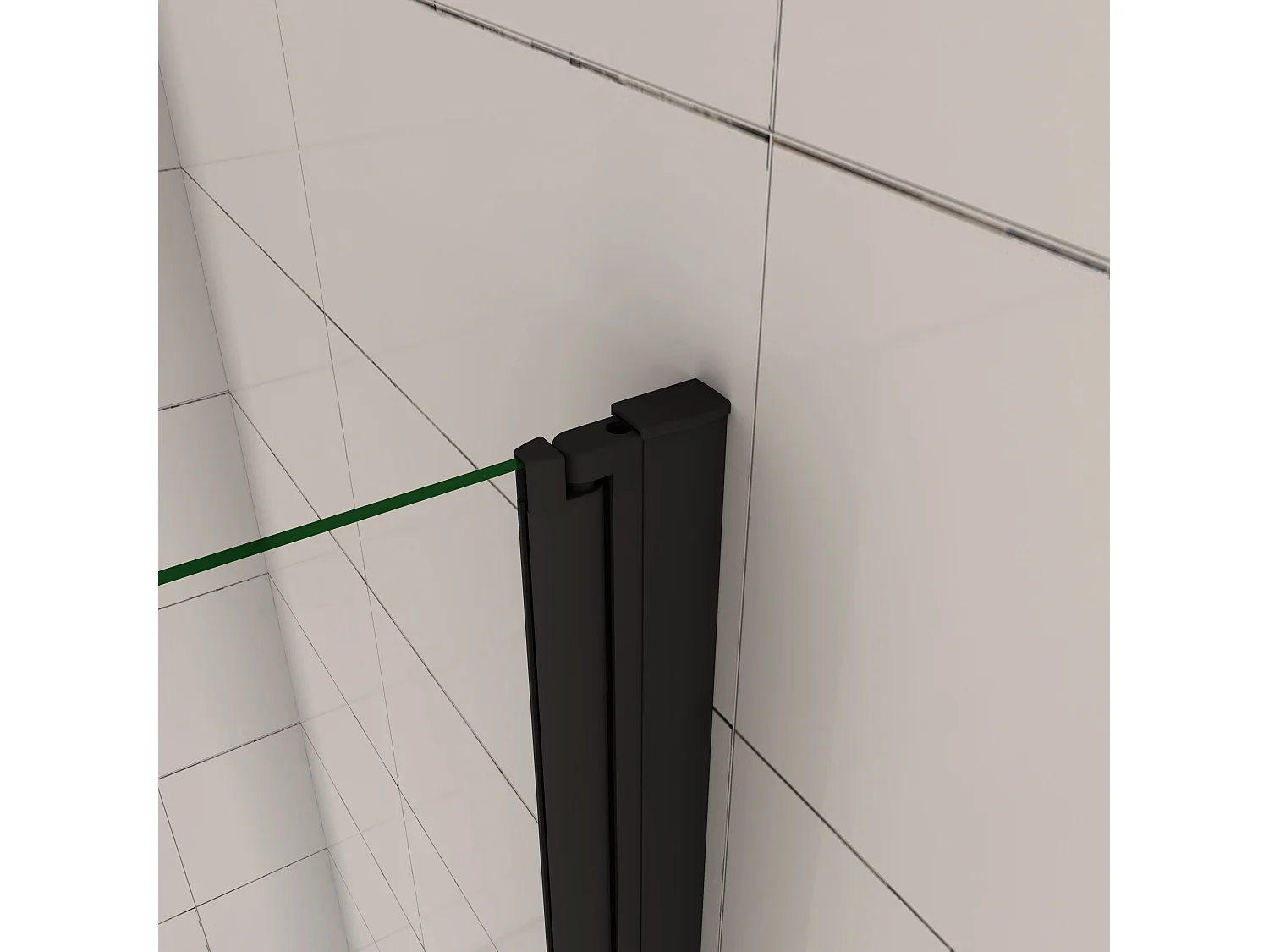 AICA pare baignoire noir pivotante pliant 100x140cm,paroi fixée,5mm verre anticalcaire,noir mat en métal style et simplicité