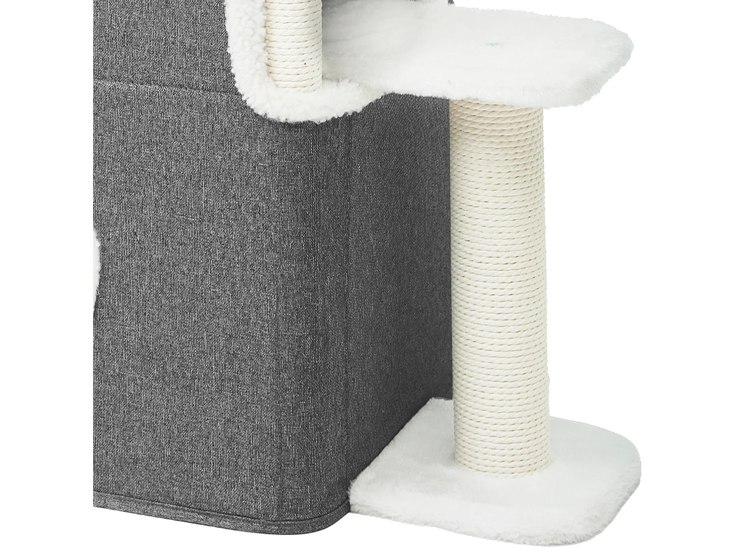 YITAHOME Maison pour Chat - Niche Chat Interieur - 58 * 35 * 63cm - Gris - Lit Chat - Cabane Chat - Arbre à Chat