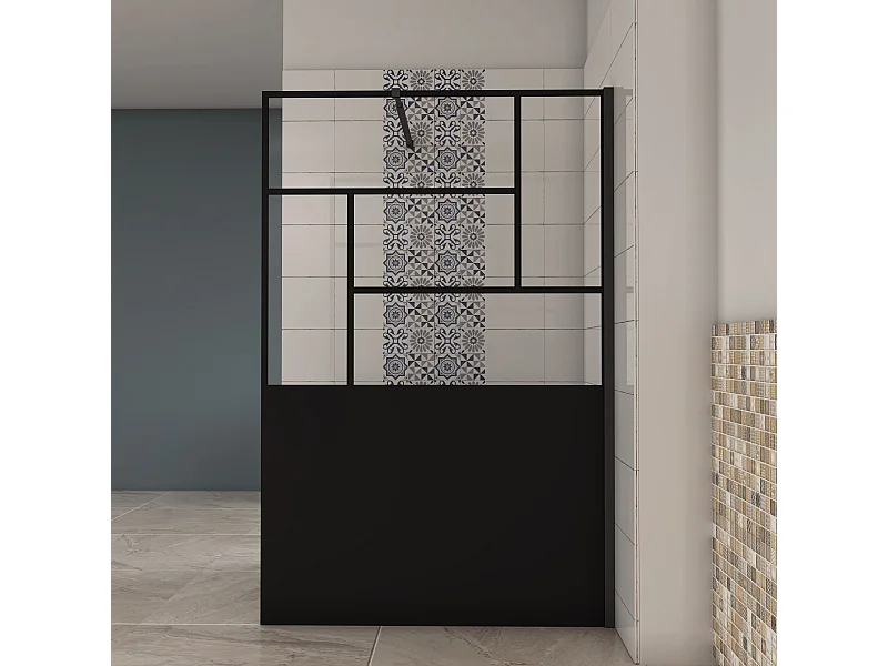 AICA paroi de douche 120x200cm,Paroi douche italienne industrielle,avec une barre de fixation extensible,Conception et intimité