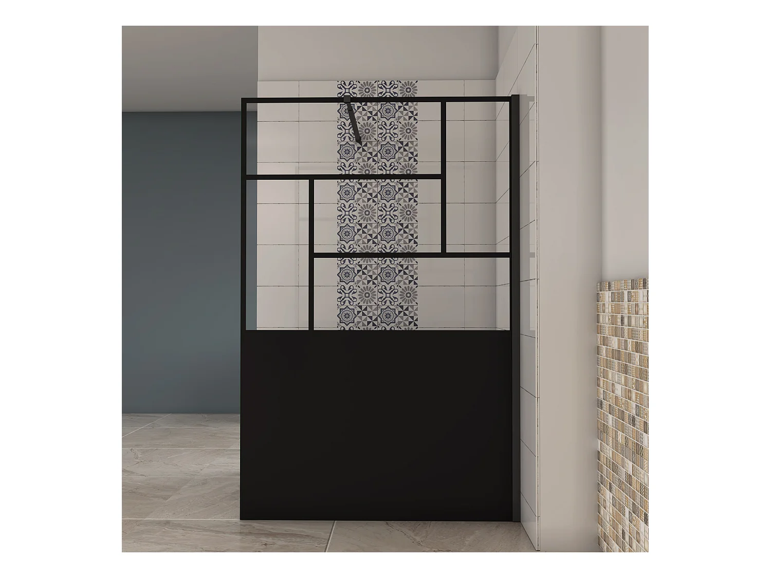 AICA paroi de douche 120x200cm,Paroi douche italienne industrielle,avec une barre de fixation extensible,Conception et intimité