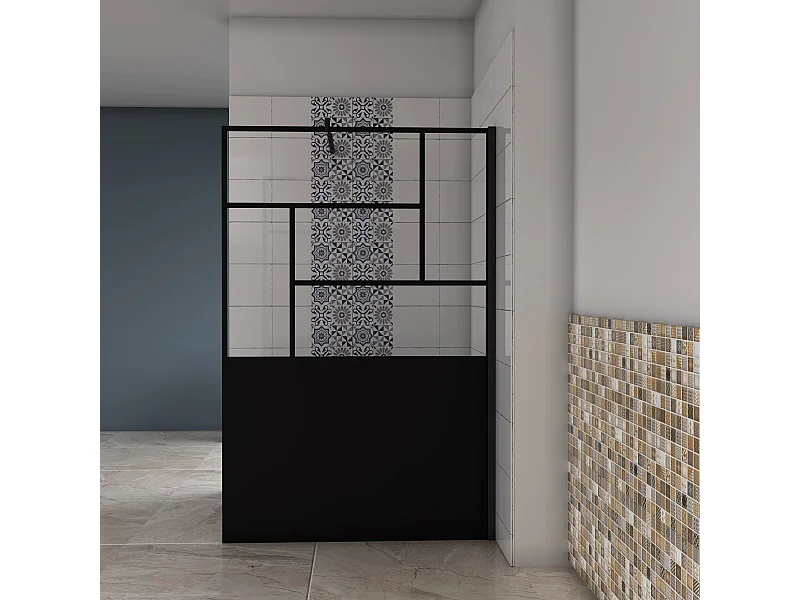 AICA paroi de douche 90x200cm,Paroi douche italienne industrielle,avec une barre de fixation extensible ronde,Conception et intimité