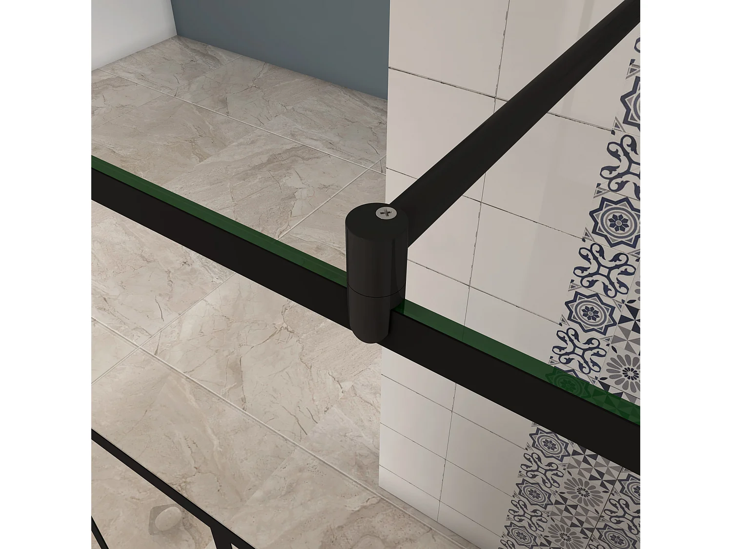 AICA paroi de douche 90x200cm,Paroi douche italienne industrielle,avec une barre de fixation extensible ronde,Conception et intimité