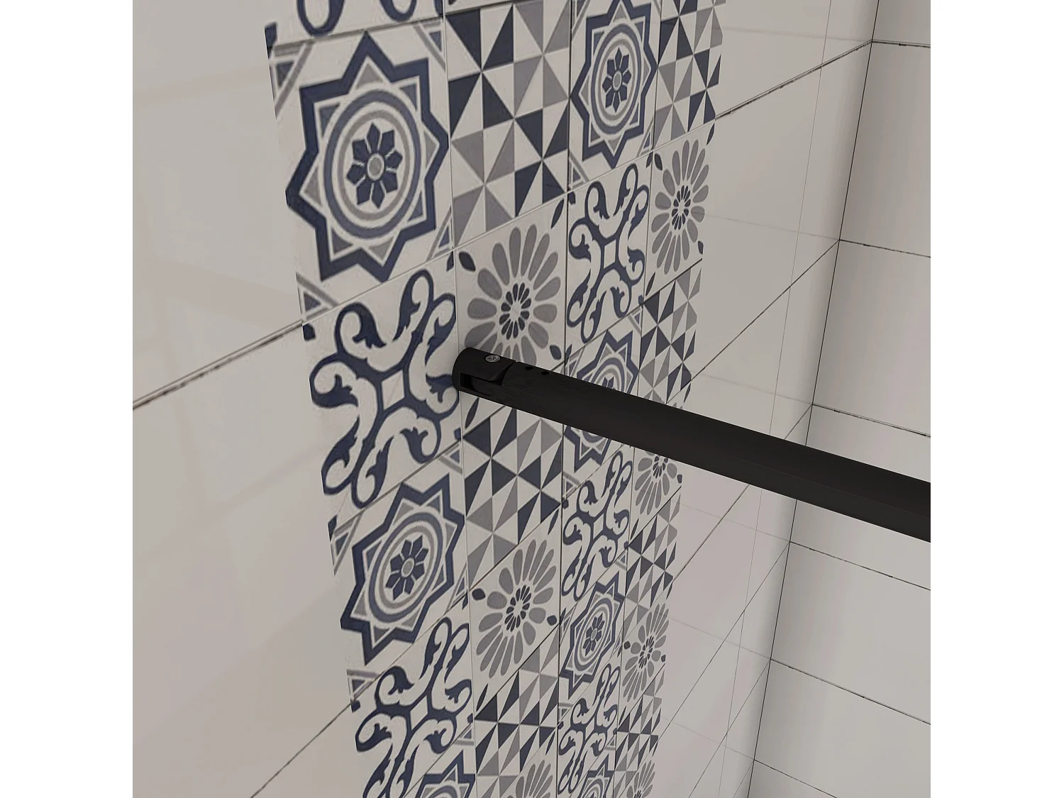 AICA paroi de douche 90x200cm,Paroi douche italienne industrielle,avec une barre de fixation extensible ronde,Conception et intimité