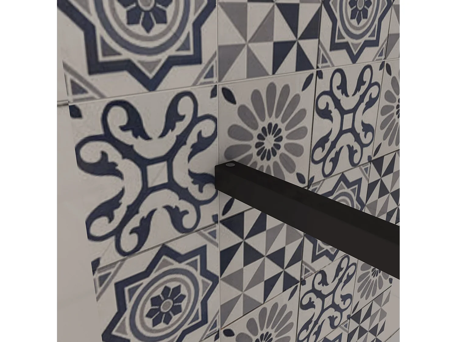 AICA paroi de douche 120x200cm,8mm verre anticalcaire,avec une barre de fixation carrée 90cm,Paroi douche italienne,Conception et intimité