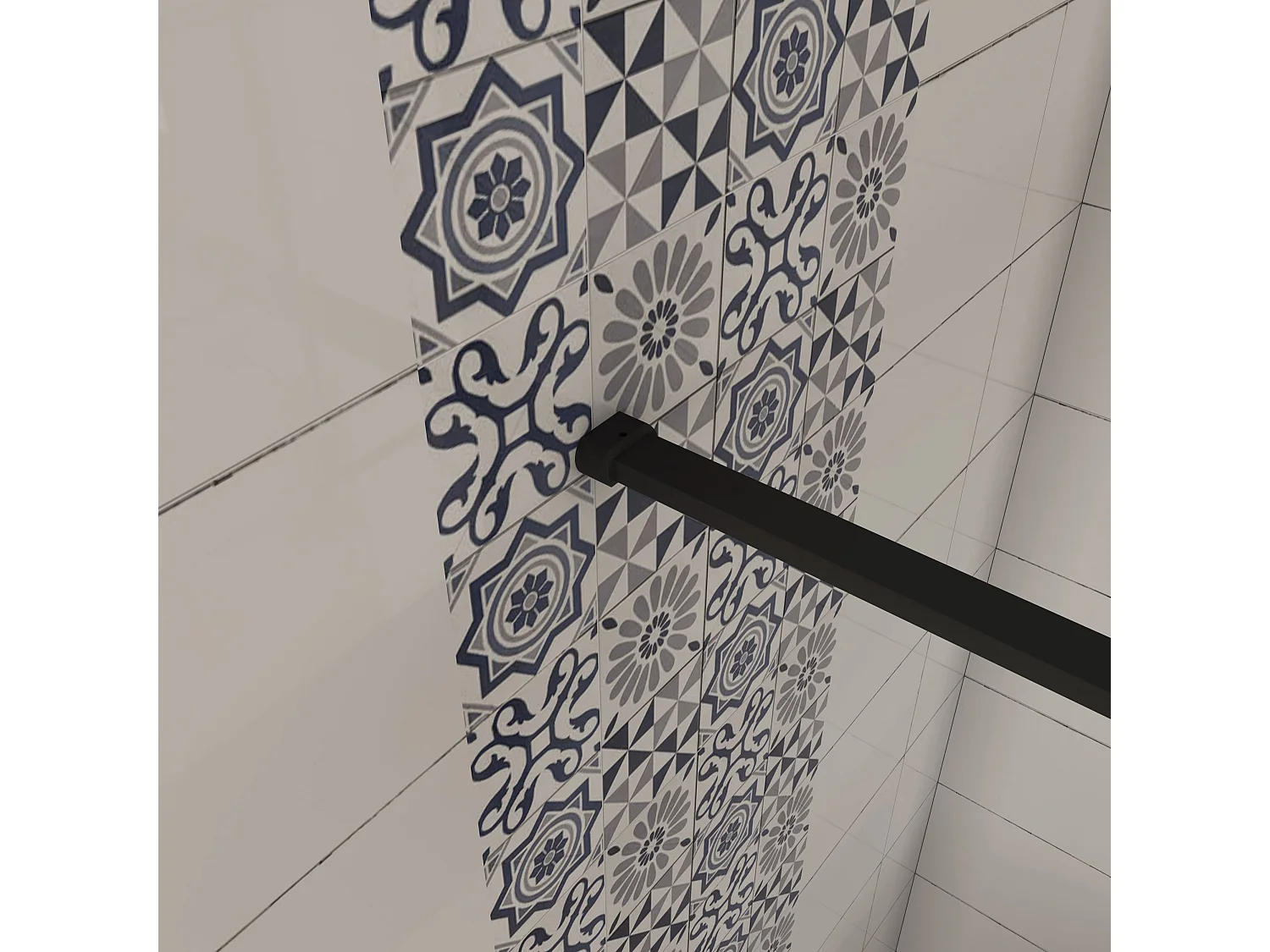 AICA paroi de douche 120x200cm,avec une barre de fixation 90cm,en 8mm verre anticalcaire,Paroi douche italienne,Conception et intimité